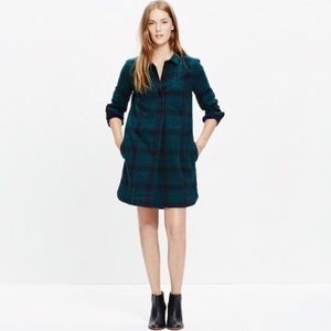 Madewell Hunter Green/Navy Shirtdress in Alma XXS